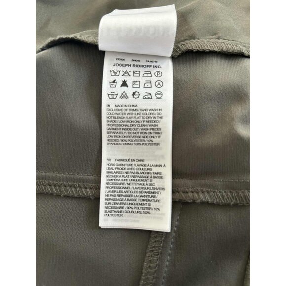 JOSEPH RIBKOFF Zip Up Moto Jacket Size Small Faux Leather Greenish Gray Studded - Picture 10 of 10